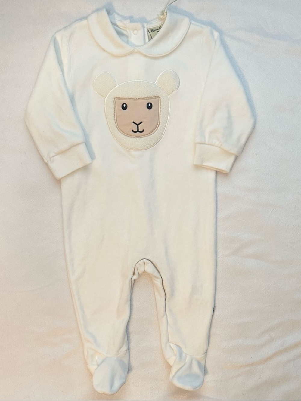 Patrick Francis Ireland Baby Sheep Chenille Footie Pajama 12M Cream NEW unisex